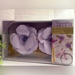 Bloom Lavender and White Paper Flowers with Gold Leaves